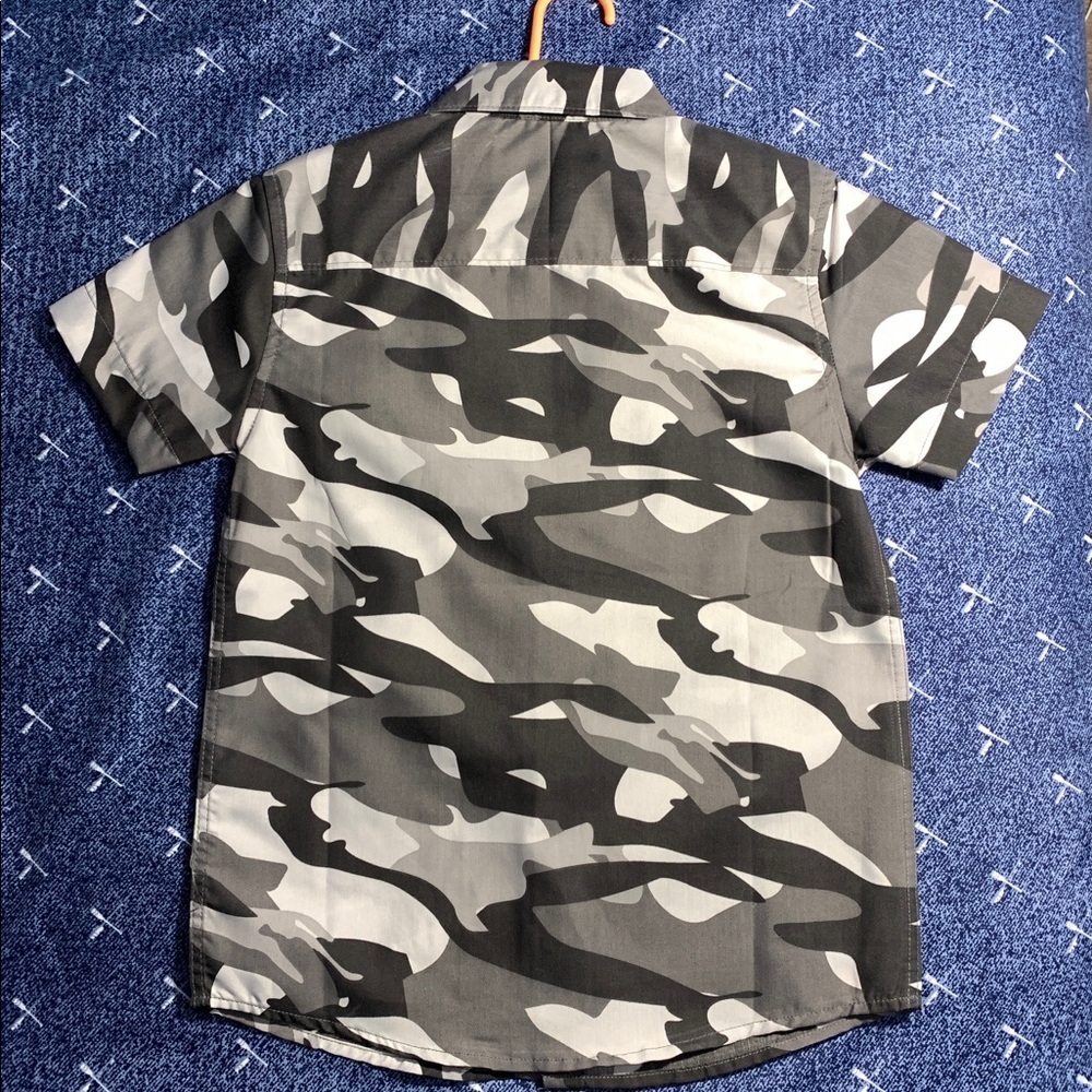 Bold Blue Camo Boys button down shirt 6
